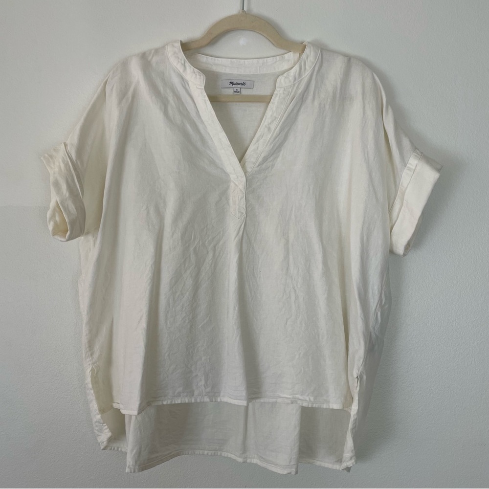 Madewell Lakeline Popover Shirt Antique Cream